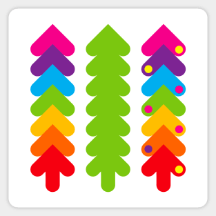 Colorful rainbow trees Sticker